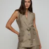 Harper Linen-Blend Vest