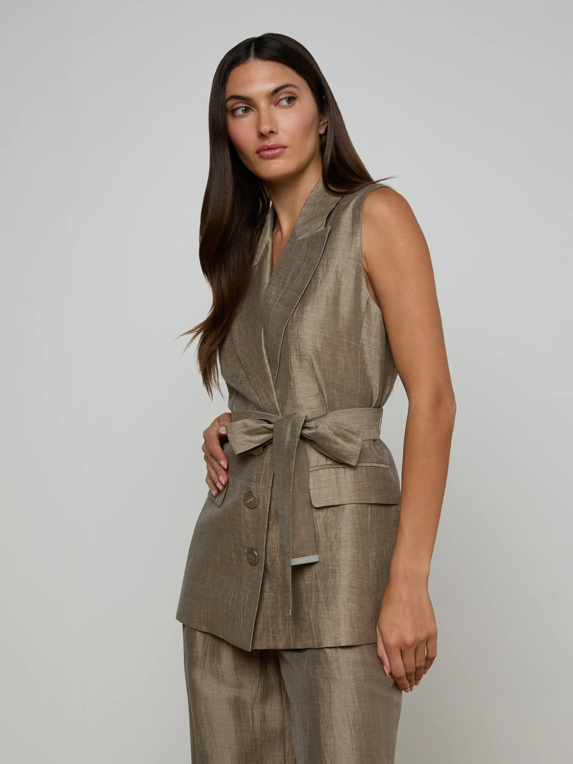 Harper Linen-Blend Vest