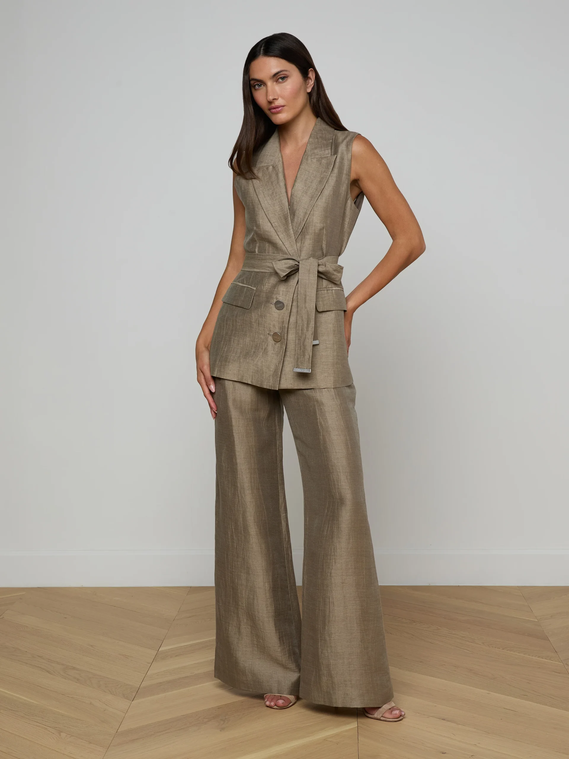 Harper Linen-Blend Vest